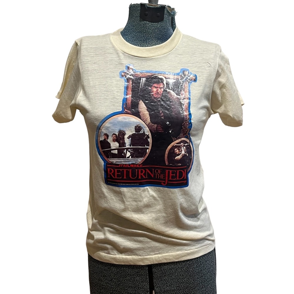 Vintage 1983 Star Wars Shrunken Tee Return of the Jedi Shirt Retro Kidcore - Picture 4 of 11